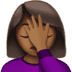 🤦🏾‍♀️ woman facepalming: medium-dark skin tone display on Apple